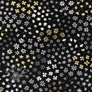 Dekostoff jacquard Flower Mix Sprinkle metallic deluxe