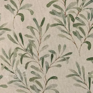 Dekostoff Linenlook Misletoe Painted Leaf