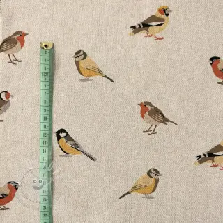 Dekostoff Linenlook Tiny Garden Birds