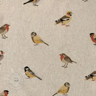 Dekostoff Linenlook Tiny Garden Birds