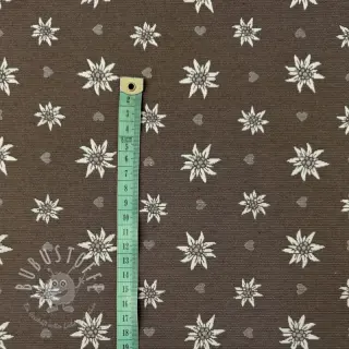 Dekostoff jacquard DOUBLE FACE Landhaus Edelweiss taupe
