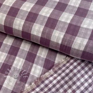 Double gauze/musselin Double sided CHECKS MINI grape