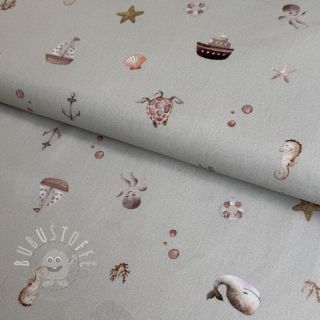 Baumwollstoff Martime little friends digital print