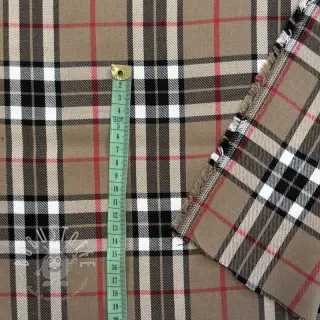 Tartan check camel