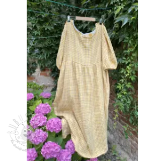 Double gauze/musselin Double sided CHECKS MINI ochre