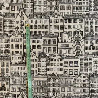 Dekostoff Linenlook Townhouse Fine Line