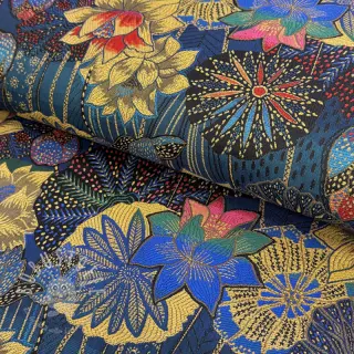 Dekostoff jacquard Opium allover bleu