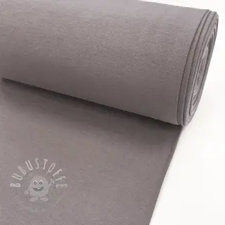 Baumwoll Bündchenstoff glatt PREMIUM dark pebble