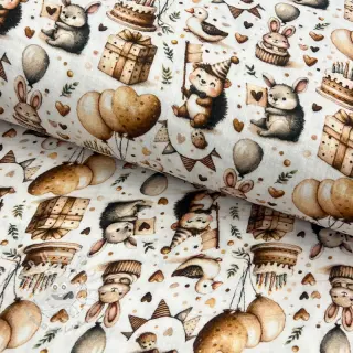 Double gauze/musselin Cuties design D digital print
