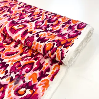 Viskosestoff STRETCH Ikat fuchsia