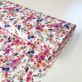Viskosestoff LUREX Tossed flowers white digital print