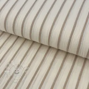 Double gauze/musselin YARN DYED Thin strip beige
