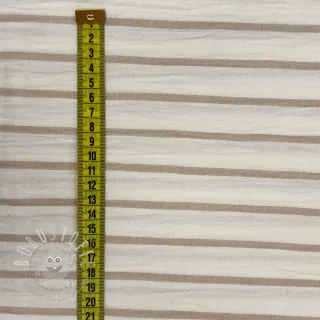 Double gauze/musselin YARN DYED Thin strip beige
