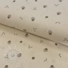 Double gauze/musselin Flowers SIMPLY NATURAL digital print ORGANIC