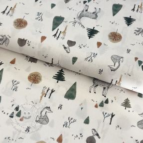 Baumwollstoff Forest off white digital print