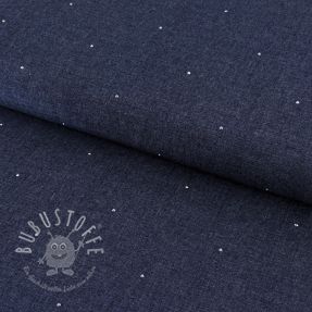 Baumwollstoff JEANS Studs dark blue