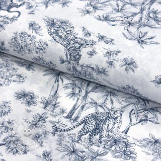 Baumwollstoff Acajou blue PERCALE
