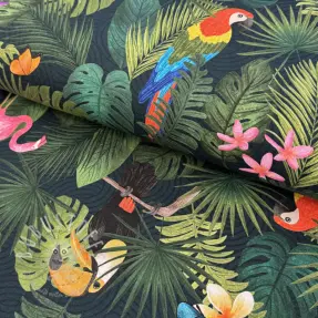Dekostoff premium Tropical jungle bird digital print