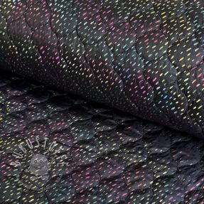 Steppstoffe FOIL SPANGLES black multi