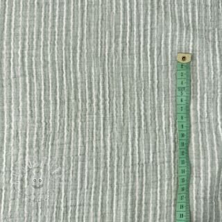 Double gauze/musselin YARN DYED Stripes old green