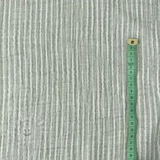 Double gauze/musselin YARN DYED Stripes old green