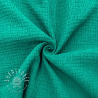 Double gauze/musselin dark teal ORGANIC