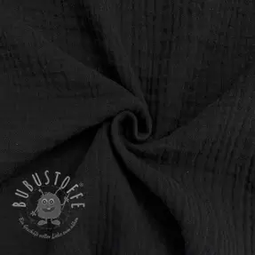 Double gauze/musselin black ORGANIC
