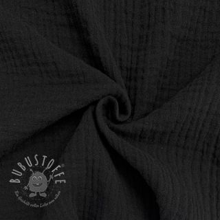 Double gauze/musselin black ORGANIC