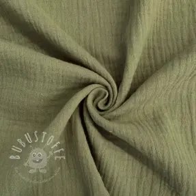 Double gauze/musselin moss green ORGANIC