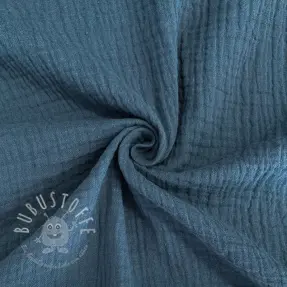 Double gauze/muslin indigo ORGANIC