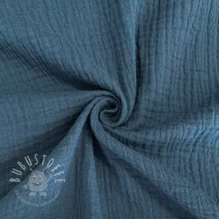 Double gauze/muslin indigo ORGANIC