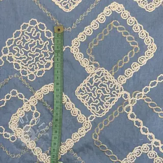 Baumwollstoff JEANS EMBROIDERY Square light blue