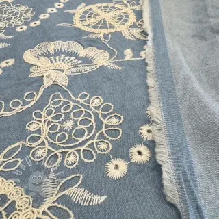 Baumwollstoff JEANS Embroidery Buttercup
