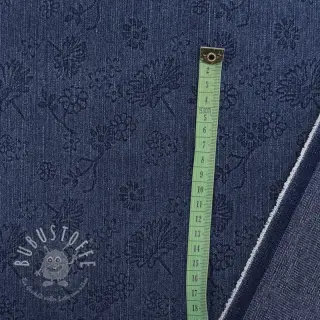 JEANS 9,5 OZ Embossed Flowers dark blue