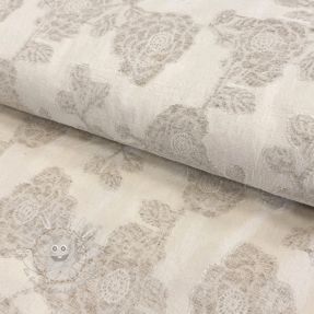 Baumwollstoff mit Leinen JACQUARD Peony flowers