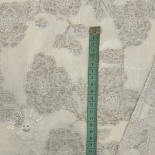 Baumwollstoff mit Leinen JACQUARD Peony flowers