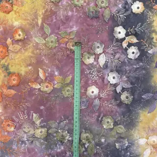 Baumwollstoff TIE DYE EMBROIDERY Poppy design E