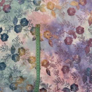 Baumwollstoff TIE DYE EMBROIDERY Poppy design C