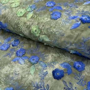 Baumwollstoff TIE DYE EMBROIDERY Poppy design B