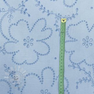 Baumwollstoff VOILE Puffy blue