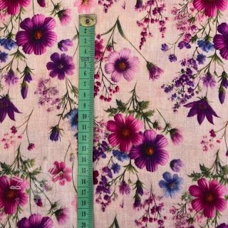 Double gauze/musselin Flower sea design D digital print