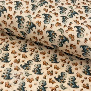 Double gauze/musselin Baby dino design B digital print
