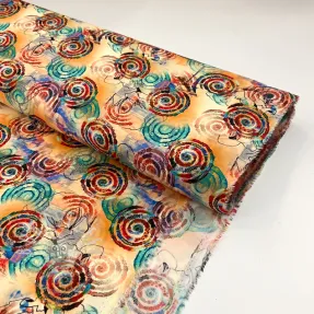 Viskosestoff RAYON POPLIN Feathers design D digital print