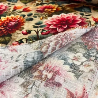 Viskosestoff leinen Rosalie design A digital print