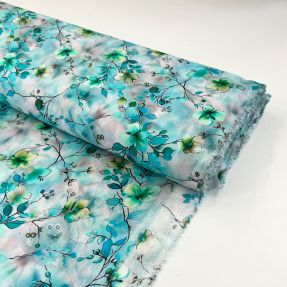 Viskosestoff RAYON POPLIN Bright flowers design E digital print