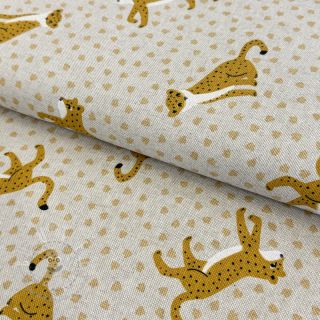 Dekostoff Linenlook Leopard Journey