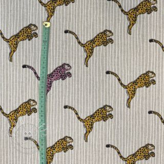 Dekostoff Linenlook Cheetah Jumping