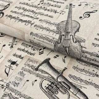 Dekostoff Linenlook Music Notes