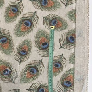 Dekostoff Linenlook Peacock Feather Chique