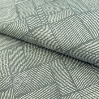 Dekostoff Linenlook Line Diagonal Patchwork soft green